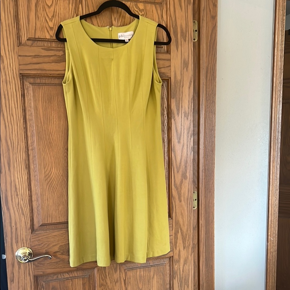 Philosophy Large Green A-Line Midi Dress NWT